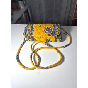 Rare Vintage 1999 Vera Bradley French Yellow Crossbody Wallet Purse